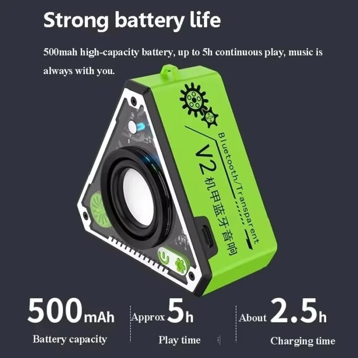 Electronic Mini Party Bluetooth Speaker with RGB Light – TWS Stereo Bass Subwoofer, Outdoor Sound Bar, Mecha Portable Speaker
