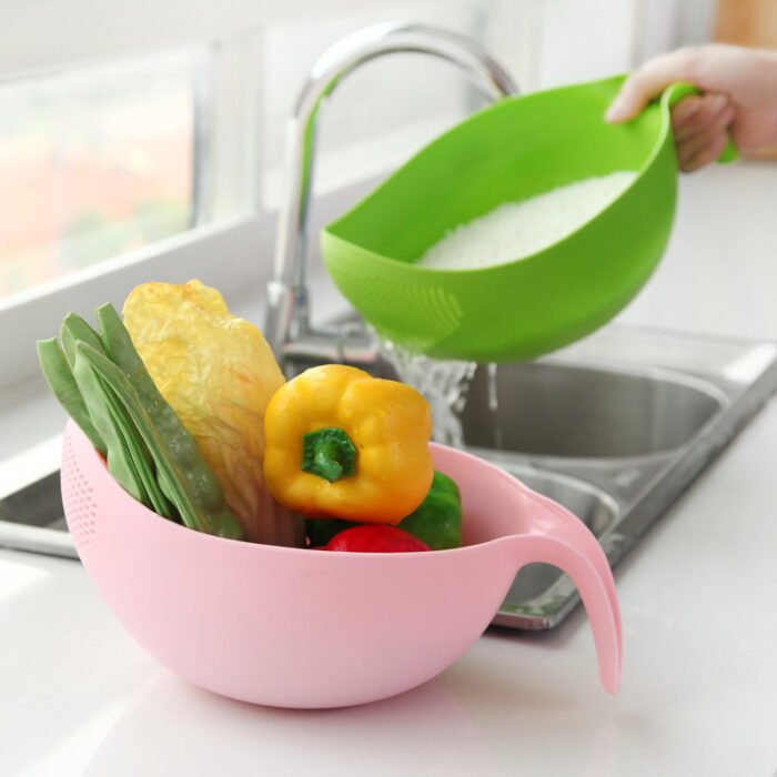 Handheld Rice Washing Brush – BPA-Free Plastic Kitchen Rinsing Tool for Easy & Safe Rice Prep