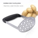 Heavy-Duty Stainless Steel Potato Masher – Manual Handheld Vegetable Crusher & Kitchen Mashing Tool