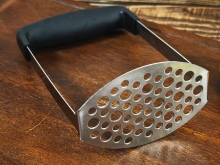 Heavy-Duty Stainless Steel Potato Masher – Manual Handheld Vegetable Crusher & Kitchen Mashing Tool