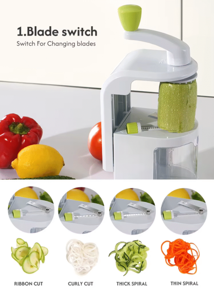 Manual Salad Spinner & Vegetable Spiralizer