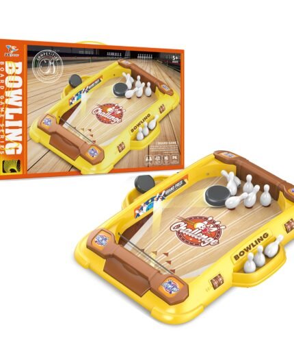 Mini Tabletop Bowling Alley – Kids’ Catapult & Bowling Board Game Toy Set