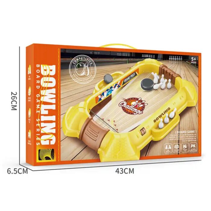 Mini Tabletop Bowling Alley – Kids’ Catapult & Bowling Board Game Toy Set