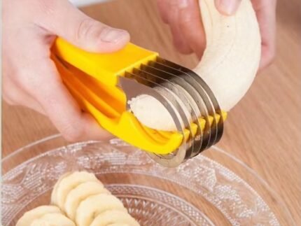 Multi-Function Fruit & Sausage Slicer – Stainless Steel Banana, Ham & Veggie Cutter for Quick Salads