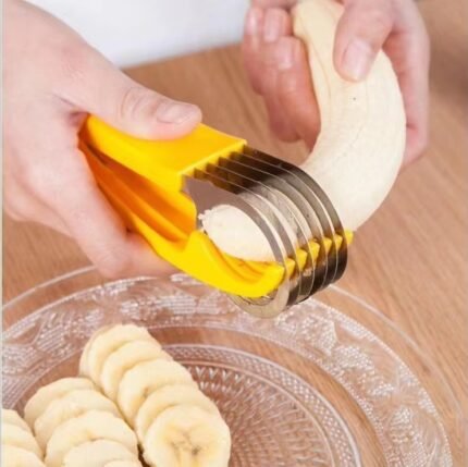 Multi-Function Fruit & Sausage Slicer – Stainless Steel Banana, Ham & Veggie Cutter for Quick Salads