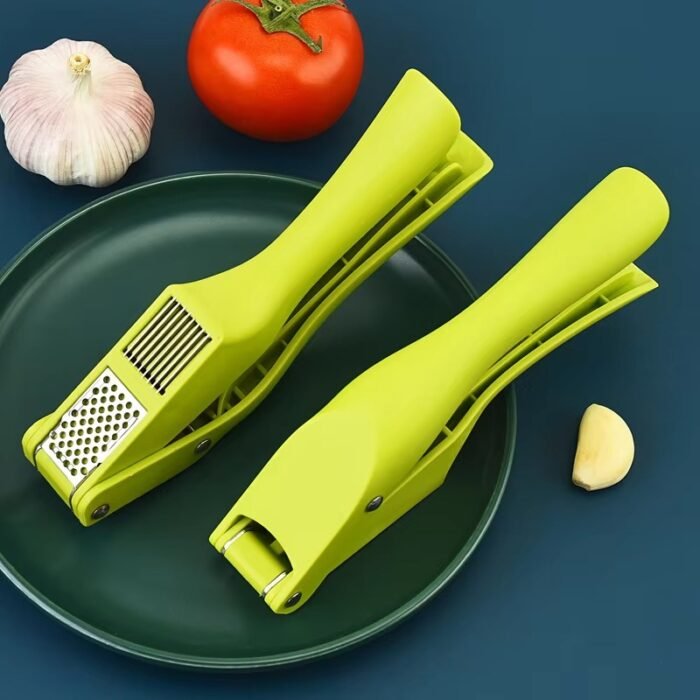 Stainless Steel Garlic Ginger Slicer & Masher – ABS Handle Kitchen Tool & Garlic Clip