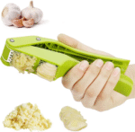 Stainless Steel Garlic Ginger Slicer & Masher – ABS Handle Kitchen Tool & Garlic Clip