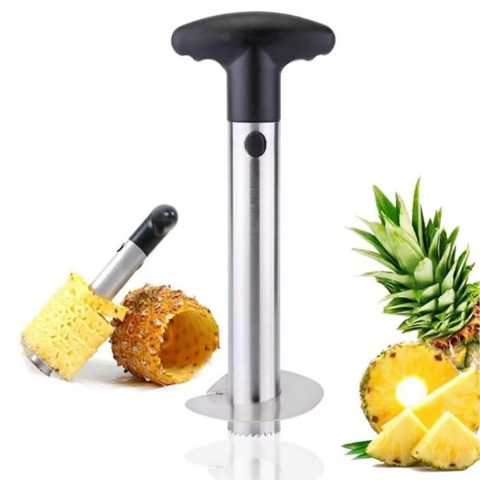 Stainless Steel Pineapple Corer & Slicer – Manual Fruit Core Remover, Cutter & Peeler Tool