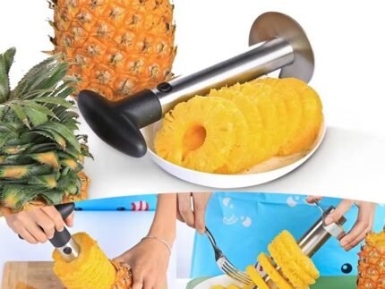 Stainless Steel Pineapple Corer & Slicer – Manual Fruit Core Remover, Cutter & Peeler Tool