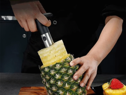 Stainless Steel Pineapple Corer & Slicer – Manual Fruit Core Remover, Cutter & Peeler Tool
