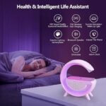 Table Lamp with Wireless Charger Ambient Lighting with Bluetooth Speakers
