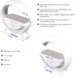 Table Lamp with Wireless Charger Ambient Lighting with Bluetooth Speakers