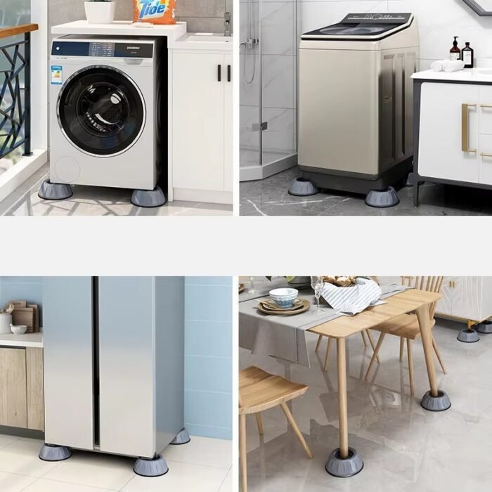 Universal Anti-Vibration Washing Machine Feet Pads – Shock & Noise Absorbing Stabilizer Supports