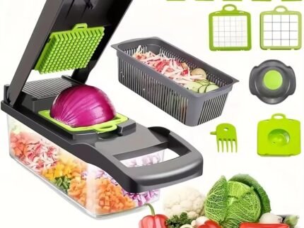 16-in-1 Multifunctional Vegetable Cutter & Chopper – Mandoline Slicer, Onion Dicer, Kitchen Tool Set