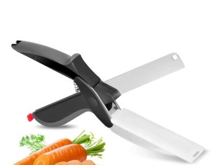 2-in-1 Stainless Steel Smart Scissors with Cutting Board – Kitchen Chopper Tool