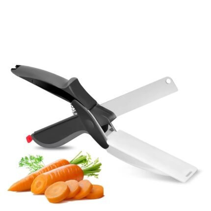 2-in-1 Stainless Steel Smart Scissors with Cutting Board – Kitchen Chopper Tool