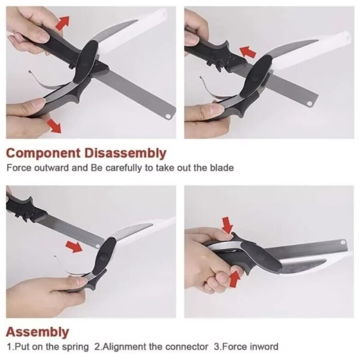 2-in-1 Stainless Steel Smart Scissors with Cutting Board – Kitchen Chopper Tool