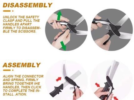 2-in-1 Stainless Steel Smart Scissors with Cutting Board – Kitchen Chopper Tool