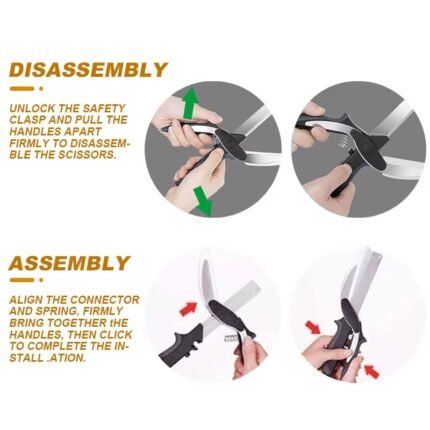 2-in-1 Stainless Steel Smart Scissors with Cutting Board – Kitchen Chopper Tool