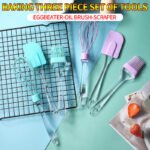 3-Piece Baking Tool Set – Whisk, Silicone Spatula & Oil Brush – Heat Resistant Kitchen Gadgets