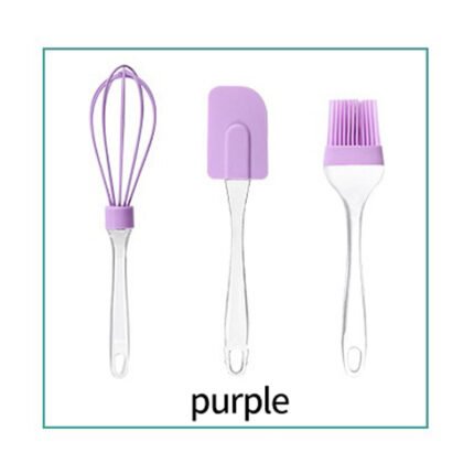 3-Piece Baking Tool Set – Whisk, Silicone Spatula & Oil Brush – Heat Resistant Kitchen Gadgets