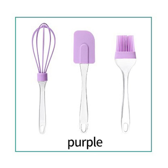 3-Piece Baking Tool Set – Whisk, Silicone Spatula & Oil Brush – Heat Resistant Kitchen Gadgets
