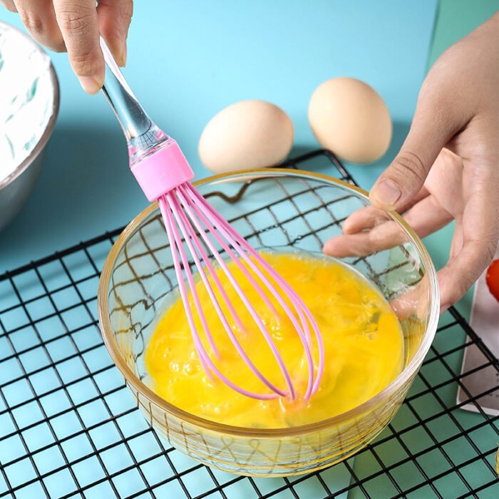 3-Piece Baking Tool Set – Whisk, Silicone Spatula & Oil Brush – Heat Resistant Kitchen Gadgets
