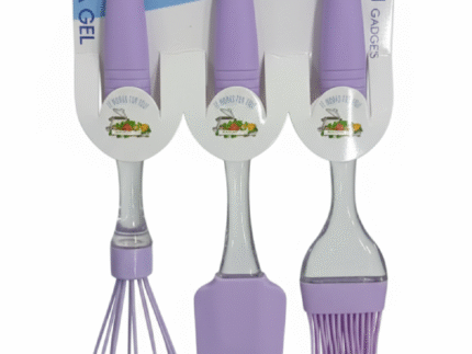 3-Piece Baking Tool Set – Whisk, Silicone Spatula & Oil Brush – Heat Resistant Kitchen Gadgets
