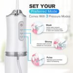 4-in-1 Cordless Water Flosser with Adjustable Modes, 220 ml Detachable Tank & Type-C Charging