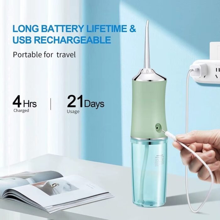 4-in-1 Cordless Water Flosser with Adjustable Modes, 220 ml Detachable Tank & Type-C Charging