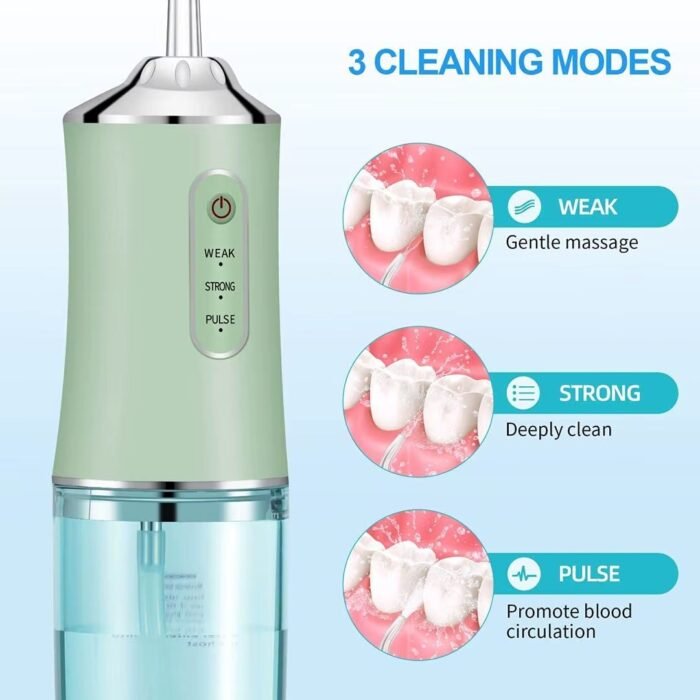 4-in-1 Cordless Water Flosser with Adjustable Modes, 220 ml Detachable Tank & Type-C Charging