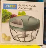 Denmor Quick Pull Chopper – Cord-Activated Manual Food Processor with Clear Container