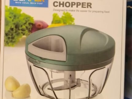 Denmor Quick Pull Chopper – Cord-Activated Manual Food Processor with Clear Container