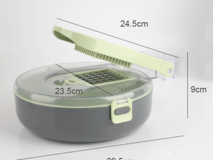 9-in-1 Multi-Function Vegetable Chopper & Slicer with Draining Basket – Onion, Potato, and Fruit Dicer