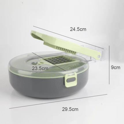9-in-1 Multi-Function Vegetable Chopper & Slicer with Draining Basket – Onion, Potato, and Fruit Dicer