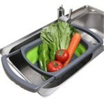 Adjustable Collapsible Over-the-Sink Strainer & Colander with Extendable Handles – Space-Saving Kitchen Draining Basket
