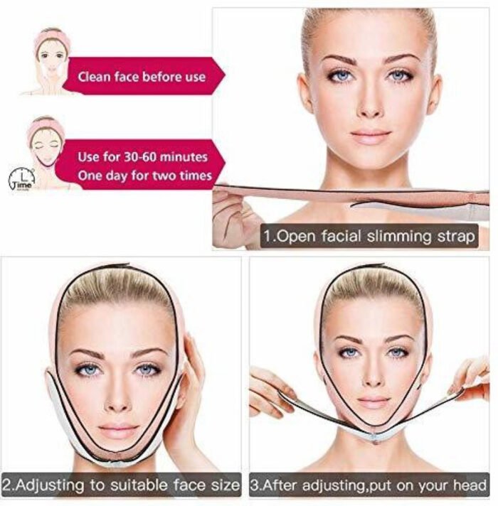 Adjustable Elastic V Line Face Slimming Belt – Double Chin Reducer for Men & Women