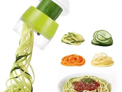 Adjustable Spiral Vegetable Cutter & Grater – Portable Cucumber, Potato, and Carrot Spiral Slicer Kitchen Gadget