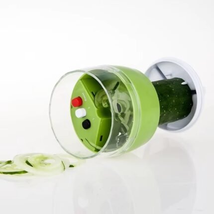Adjustable Spiral Vegetable Cutter & Grater – Portable Cucumber, Potato, and Carrot Spiral Slicer Kitchen Gadget