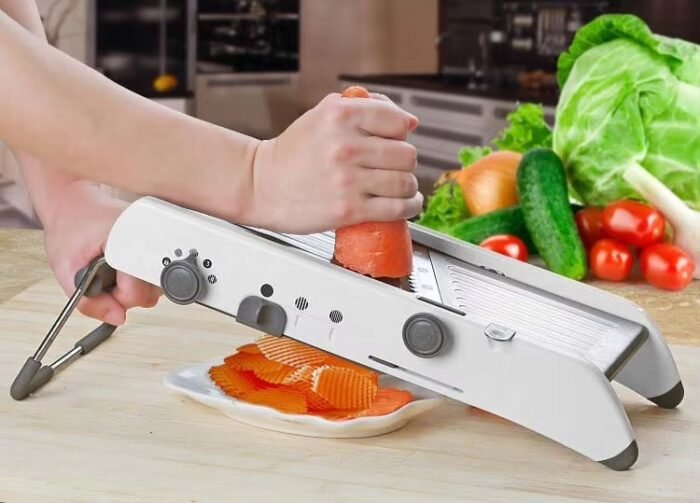 Adjustable Stainless Steel Mandoline Slicer – Manual Vegetable & Fruit Cutter for Onion, Potato, Tomato, Cucumber