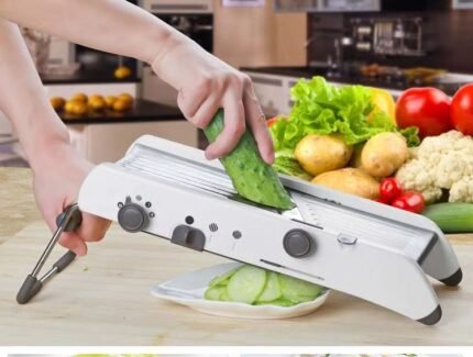 Adjustable Stainless Steel Mandoline Slicer – Manual Vegetable & Fruit Cutter for Onion, Potato, Tomato, Cucumber