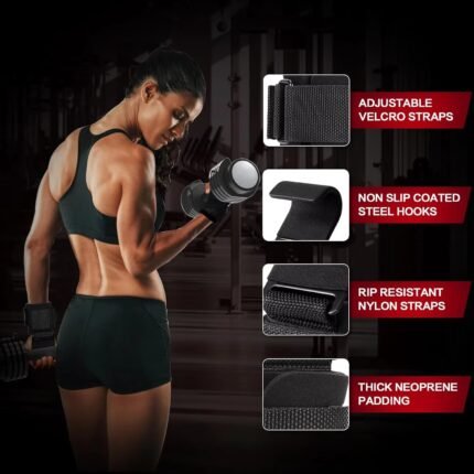 Adjustable Weightlifting Wrist Straps with Power Support – Explosive Training Pull-Up & Fitness Bar Guards