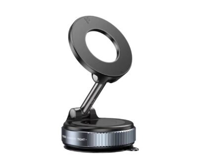 Aluminium Alloy Magnetic Mobile Phone Holder – Strong Suction Cup Car Mount for Navigation & Hands-Free Use