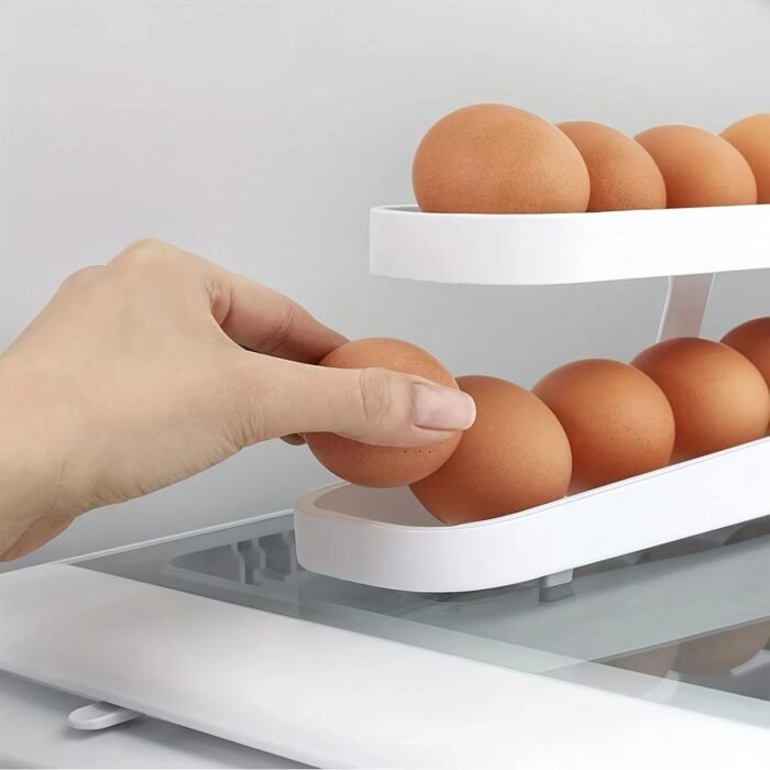 Automatic Rolling Egg Dispenser – Double Layer Refrigerator Egg Holder & Storage Container Box