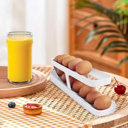 Automatic Rolling Egg Dispenser – Double Layer Refrigerator Egg Holder & Storage Container Box