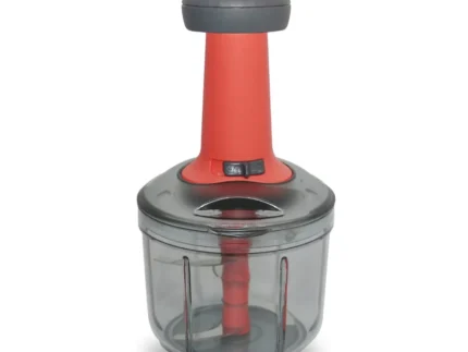 Classy Touch Manual Sprint 1000ML Hand-Press Food & Vegetable Chopper with Lock/Unlock System – Red & Black