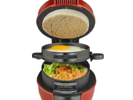 Compact Portable Sandwich & Burger Maker – Mini Breakfast Press Toaster for Quick Meals