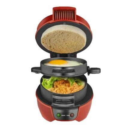 Compact Portable Sandwich & Burger Maker – Mini Breakfast Press Toaster for Quick Meals