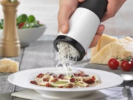 Manual Rotary Cheese Chopper – Kitchen Gadget with 2 Grater Drums, Metal Butter Mill, and Cheese Slicer