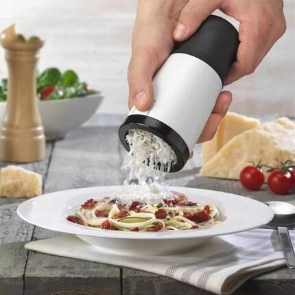 Manual Rotary Cheese Chopper – Kitchen Gadget with 2 Grater Drums, Metal Butter Mill, and Cheese Slicer